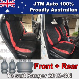 PREMIUM Red PU leather Waterproof Seat Covers to suit Toyota Rav4 2013-2018