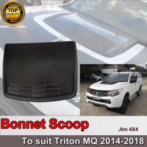 Matt Black Bonnet Scoop Hood Cover to suit Mitsubishi Triton MQ 2014-2018