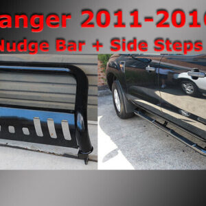 Black Side Steps + Nudge Bar to suit Ford Ranger PX 2011-2022