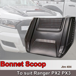 BIG Matt Black Bonnet Scoop Hood to suit Ford Ranger PX2 PX3 T7 T8 2015-2021