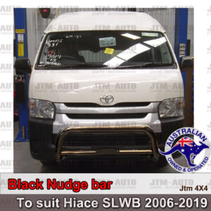 Nudge Bar 3" Black Steel Grille Guard to suit Toyota Hiace SLWB Commuter 05-19