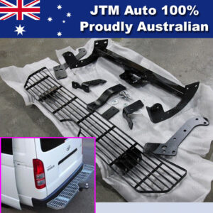 Rear Step Bumper Bar TOWBAR Black to suit Toyota Hiace 2005-2019 LWB Only