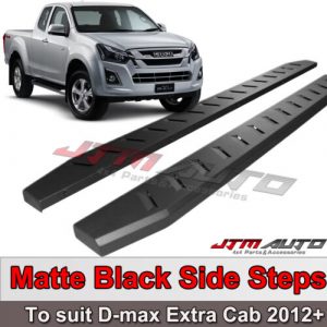 Heavy Duty Steel Black Off road Side Steps suit ISUZU D-max Extra Cab 2012-2020