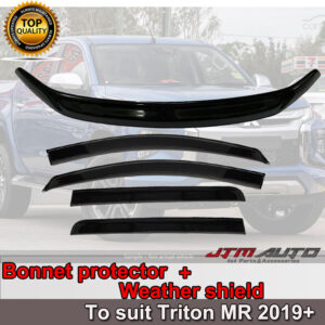 Bonnet Protector + Visors Weathershields to suit 2018-2022 Mitsubishi Triton MR