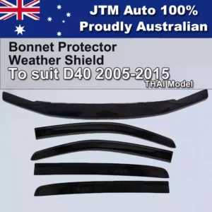 Bonnet Protector + Weathershields to suit Nissan Navara D40 2005-2015 Thai Model