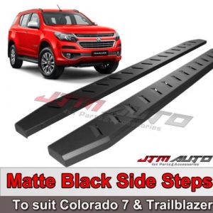 Heavy Duty Steel Black Off road Side Steps suit Holden Colorado 7 & Trailblazer