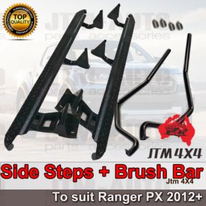 Heavy Duty Side Steps & Brush Bars to suit Ford Ranger PX PX2 PX3 2012-2022