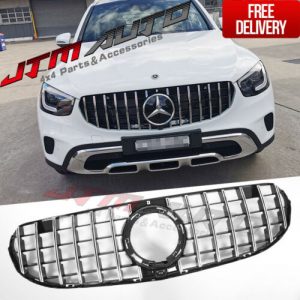 Chrome GT AMG Style Bumper Grille Grill for Mercedes-Benz GLC X253 C253 2019+