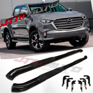 Running Boards Side Steps 3" Black Steel to suit Mazda BT-50 BT50 2020+ My21
