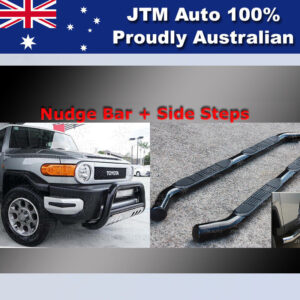 Side Steps + Nudge Bar Black Suitable For Toyota Fj Cruiser 2007-2016