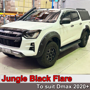To suit Isuzu Dmax D-max Wrinkle Matt Black Fender Flares Wheel Arch 2020+ MY21
