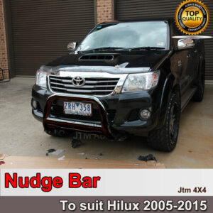 Nudge Bar 3" Black Steel Grille Guard Suitable For Toyota Hilux 2005-2015