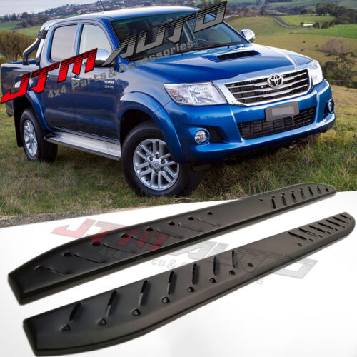 Heavy Duty Shark Bar Black Off road Side Steps to suit Toyota Hilux N70 05-14