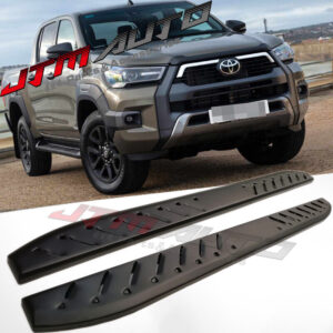 Heavy Duty Shark Bar Black Off Road Side Step to suit Toyota Hilux N80 2015-2024