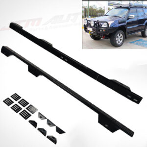 Black Powder Coated Platform Bracket Rails Racks to suit Toyota Prado 120 Seri