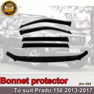 Bonnet Protector Guard + Weather Shield Visor to suit Toyota Prado 150 2013-2017