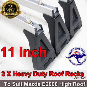 3 X Aluminium Heavy Duty Roof Racks For Mazda E1800/E2000 1985-2005 High Roof
