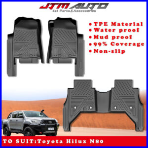 UltraMat 5D TPE Door Sill Covered Floor Mats to suit Toyota Hilux N80 2015+