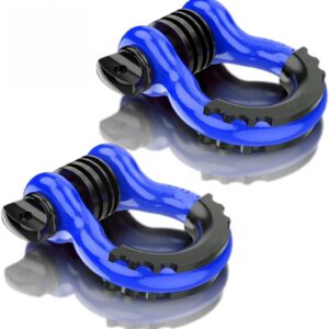 2 X 4.75T RATED SHACKLE Blue Body 4x4 OFFROAD RECOVERY TOW POINT D Ring 4WD