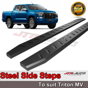Heavy Duty Steel Black Off road Side Steps to suit Mitsubishi Triton MV 2024+