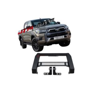 Black Steel Nudge Bar Grille Guard to suit Toyota Hilux N80 Workmate SR SR5 2015+